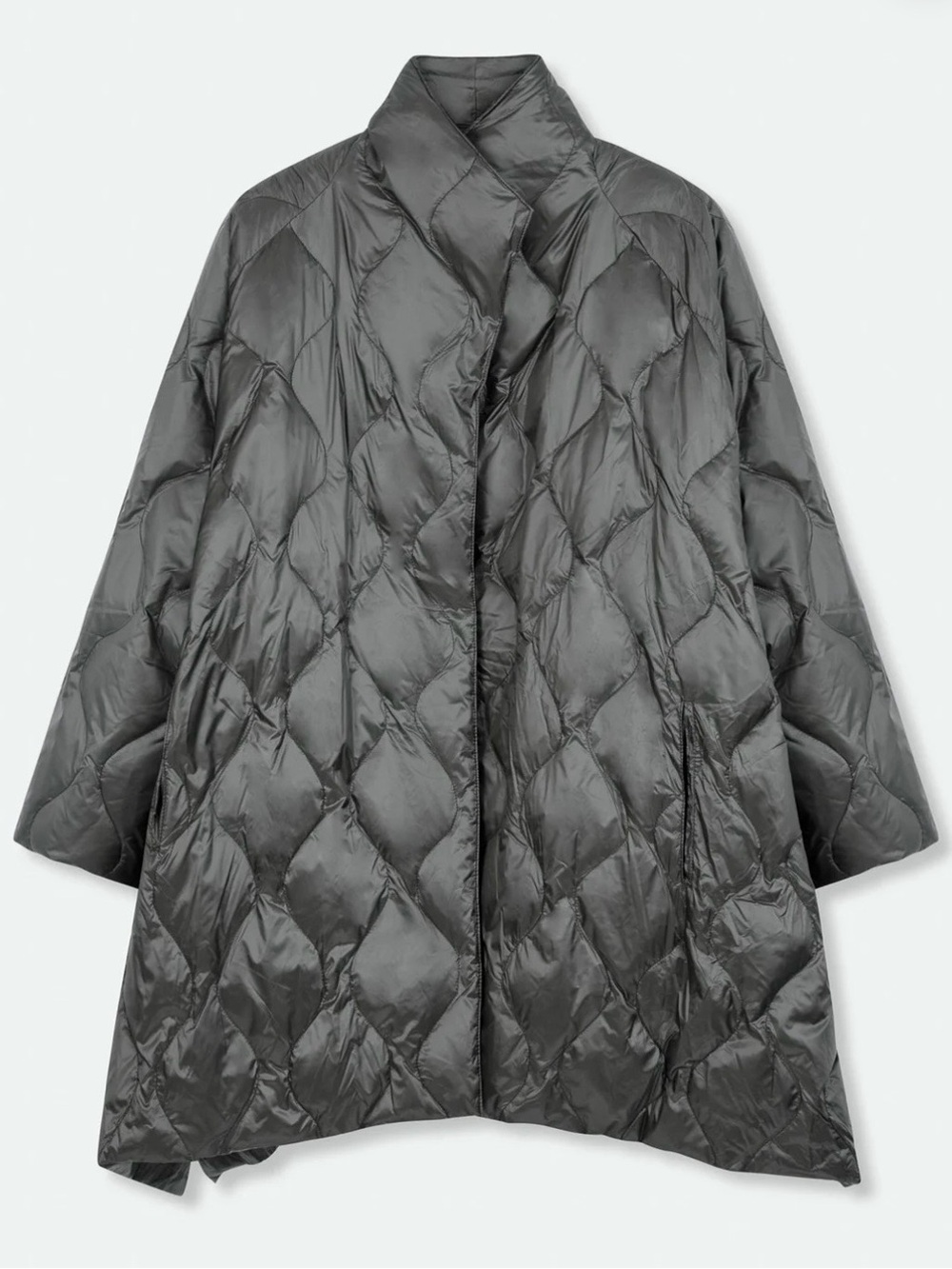 Jarbo Cortina NWOT Goose Down Oversized Avant Garde Quilted Charcoal Jacket M/L